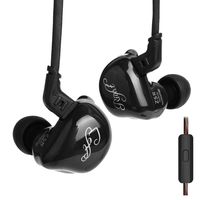 KZ ZSR in-Ear Headphones Earphone HiFi Stereo Deep Bass Earbuds with Detachable Cable 1DD+ 2BA Headset with Hybrid Driver for Running, Jogging, Walking (Black with Microphone)