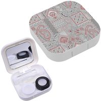 Portable Contact Lens Case Box Travel Kit Mirror + Bottle + Tweezers Container Holder [ Traditional Design ]