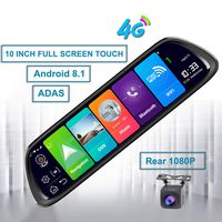 ShiZhen D30 10 inch Full Screen 4G Touch IPS Universal Bundled Car Dash Cam Rear View Reversing Mirror with GPS Navi Bluetooth Music WiFi Android 8.1 Dual Lens FHD 1080P