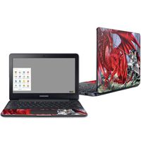 Mightyskins Skin Compatible with Samsung Chromebook 3 11.6" - Red Dragon Knight | Protective, Durable, and Unique Vinyl Decal Wrap Cover | Easy to Apply, Remove, and Change Styles | Made in The USA