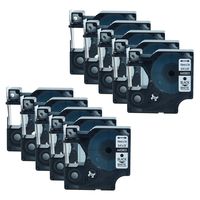 GREENCYCLE Replacement Label Tape Compatible for DYMO D1 Standard Self-Adhesive Polyester 45803 S0720830 Black on White 19mm Label Maker Pack of 10