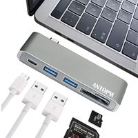 LENDEU USB-C Hub Multiport Type-C Hub Adapter 2 USB 3.0 Ports, Type C Charging Port, SD/Micro SD Card Reader MacBook ChromeBook Pixel, Pocket Size