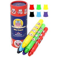 Toddler Crayons, 6 Colors Non Toxic Silky Washable Crayons, Easy to Hold Twistable Large Crayons for Kids, Safe for Babies and Children Flower Monaco