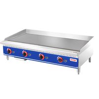 Countertop Natural Gas Stainless Steel Griddle, KITMA Commercial Heavyduty 48'' Grill for Kitchen Restaurant with Manual Controls 120000 BTU