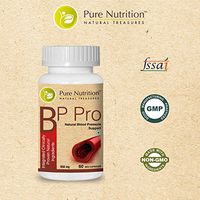 Pure Nutrition BP Pro Management - Herbal Blood Pressure Support Supplement - 90 Veg Capsules (w/Terminalia Arjuna Bark Extract, Grape Seed Extract, Lycopene, CoQ-10, and Resveratrol)