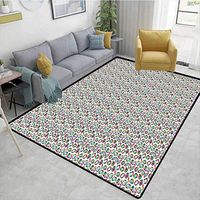 Bigdatastore Diamonds Checkered Children's Software Games, Crystal Pattern with Rainbow Color Palette Oval Triangular Hexagonal Geometric, Fashionable High Class Living Dinning Room(2'x 6')