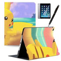 LJX 2019 iPad Air 3 Case 2017 iPad Pro 10.5 inch Case, Cartoon PU Leather Stand Flip Cover Cute Pikachu Patterns Smart Auto Sleep/Wake Shell for iPad Air 10.5" (3rd Gen) 2019/iPad Pro 10.5" 2017#A