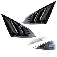 iJDMTOY Left/Right Glossy Black Carbon Fiber Finish Racing Style Rear Side Window Scoop Air Vent/Louver Shades Compatible With 2016-up Honda Civic Sedan
