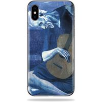MightySkins Skin Compatible with Apple iPhone X - Old Guitarist | Protective, Durable, and Unique Vinyl Decal wrap Cover | Easy to Apply, Remove, and Change Styles | Made in The USA