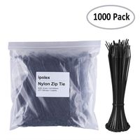 Nylon Zip Ties (Pack of 1000pcs) 8 Inch with Self Locking Cable Ties (Black)