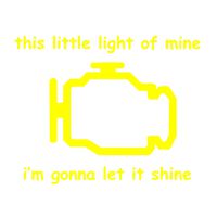 Check Engine Light - Yellow 5" Vinyl Decal for Car, Macbook, or Other Laptop