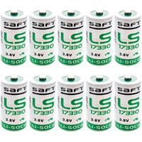 10x SAFT LS17330 Size 2/3A 3.6V 2.1Ah Lithium Battery for Smart Munitions, Intrusion Sensors, Invisible Fencing, RFID Tracking, Asset Tracking, Theft Prevention, Locator Beacons, Fleet Monitoring