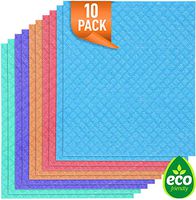 Swedish Dishcloths for Kitchen - Bulk 10 Pack of Eco-Friendly Reusable Dish Cloths - Absorbent Swedish Cellulose Sponge Cloth (10 Dishcloths - Assorted Colors)