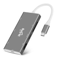 USB C Hub to HDMI Adapter - ikling 7 in 1 USB C Adapter with 100W Type C Charging Port, 4K HDMI, 3 USB 3.0, SD/TF Card Reader, Compatible MacBook air 2018, Ipad Pro, XPS and More USB C Devices - Grey