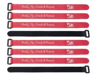 RJXHOBBY 20mmX250mm Non-Slip Silicone Battery Straps - 8 Pack Red