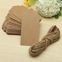 Ac2Shop 50pcs Brown Vintage Kraft Paper Tags Wedding Party Favour Gift Tags Cards With Twines, Pattern6