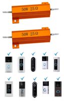 Cutequeen 2PCS 50W Watt 25 Ohm Resistor Aluminum Case Wirewound Chassis Mounted (Pack of 2)
