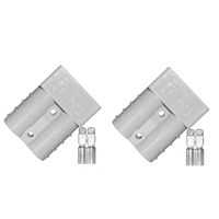 LIXIN 50A Battery Connect Quick Connector Plug，（2 Pack for Quick Connection and Disconnection of Winches and Electrical Equipment (Gray)