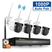 Anlapus ASWNVK-D42001-US HD Wireless Security System, 4 Channel 1080P WiFi Hard Drive and 4PCS 2.0MP Outdoor Indoor CCTV Surveillance IP Camera Kit 100ft Night Vision, 4ch NVR+4 Cam(1TB HDD)