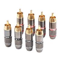 12Pcs Monster RCA Banana Plug 6mm 24K Gold Plated Professional Speaker Audio Adapter Wire Connector RCA Male Banana Plug