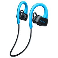 DACOM True Waterproof Bluetooth Ear-Buds for Running Surfing Snorkeling 3 Feet Deep, Wearable in Rain Pool Shower Sky Diving Comfortable Earhooks Prevent it From Falling off During Activity (Blue)