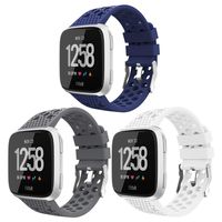 iGK Replacement for Fitbit Versa Bands Black,Breathable Bands Sport Watch Strap Wristband Compatible with Fitbit Versa/Versa Lite Edition/Versa Special Edition for Women Men 3 Pack