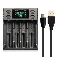 Universal Battery Charger 4 Slot with LCD Display, Hixon Battery Charger for Li-ion 26650, 20700, 18650, 18490, 17700, 17500, 16340(RCR123A), 14500, 10440, Ni-MH/Ni-Cd A AA AAA