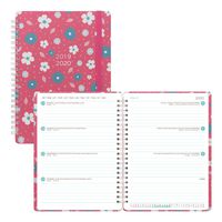 Letts Floral - Academic Week to View Planner, August 2019 to July 2020, Twin-Wire Binding, Multilingual, 8.25 x 5.875 Inches, Coral (C030648-20)