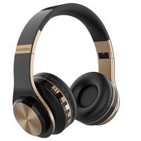 WEILIGU Wireless On Ear Headphones Lightweight HiFi Stereo Comfortable Leather Bluetooth Headsets with Built in Mic Earphones Black