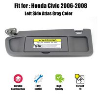 ustar Sun Visor Left Driver Side Fit for Honda Civic 2006 2007 2008 Without Vanity Light Replacement Part #83280-SNA-A01ZA (Atlas Gray, 2006-2008)