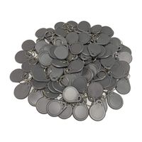 HFeng 13.56MHz RFID Access Control Keyfobs Proximity MF Classic 1k Keychains Smart IC Keycard for Door Home System NFC Token tag 100pcs (Grey)