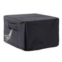 POMER Patio Fire Pit Cover Square Heavy Duty Polyester Waterproof Windproof Weatherproof Table Cover -32x32x17 inch