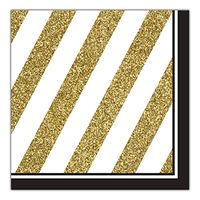 Creative Converting Black and Gold 48 Count Lunch Napkins Party Bundle
