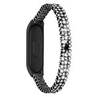 TeaBoy Compatible with Xiaomi Mi Band 4,Women Men Mi Band 3/4 Premium Metal Straps Bracelet Wristbands with Diamond Accessories Compatible with Xiaomi Mi Band 4