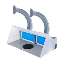 Master Airbrush Dual Unit Lighted Portable Hobby Airbrush Spray Booth with LED Lighting for Painting All Art, Cake, Craft, Hobby, Nails, T-Shirts & More. Includes 6 Foot Exhaust Extension Hose