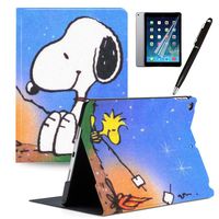 LJX iPad Mini 4 Case Cartoon Snoopy Cover PU Leather Stand Protection Smart Auto Sleep/Wake Shell for iPad Mini 4 A1538 A1550#R