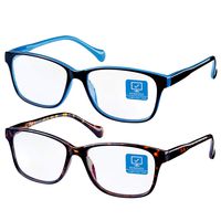 Blue Light Blocking Computer Glasses 2 Pack Decrease Eye Eyestrain Unisex(Men/Women) Glasses with Spring Hinges Blue light Glasses