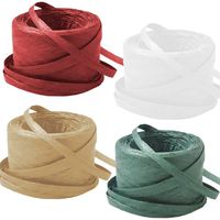 Raffia Ribbon Raffia String 4 Roll 1/4" Craft Packing Paper Twine for Festival Gifts Christmas DIY Decoration Each Roll 164 Feet