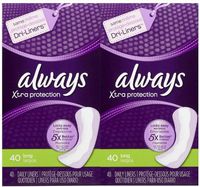 Always Xtra Protection Daily Panty Liners, Long, 40 Count (Pack of 1)