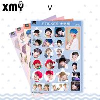 BTS Stickers Set Decal,4 Pack Bangtan Boys Jungkook V Jimin SUGA RM J-Hope Cute Stickers for Laptop Car Decoration Cellphone Stickers,Gift for Army Daughters Bangtan Boys Fans Party Favors (V)