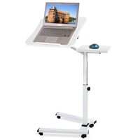 Tatkraft Like Height Adjustable Laptop Stand with Mouse Pad, Sturdy and Portable, Mobile Ergonomic Laptop Desk Table, White