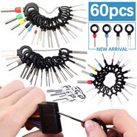Vignee Terminal Removal Tool kit,60pcs Pins Terminals Removal Tools for Car Pin Extractor Electrical Wiring Crimp Connectors Key Extractor Connector Depinning Tool Set