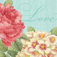 Amscan Disposable Beverage Napkin in Blissful Blooms Print (36 Piece), 5 x 5", Multi