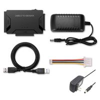 SATA Adapter,USB 3.0 to IDE SATA Converter External Hard Drive Adapter Kit,with 5V 2A Power Adapter Multifunctional Drivable Wire Adapter