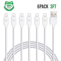 Atill iPhone Charger 6Pack 3FT USB Lightning Cable Charging Cord Compatible with iPhone XR XS XSMax X 8 8 Plus 7 7 Plus 6 6s Plus SE 5 5s 5c iPad iPod (White)