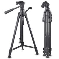 Emarth 55'' Lightweight Camera Tripod, Aluminum Compact Scope Tripod with 3 Way Fluid Pan Head for Nikon Canon Sony DV Camcorder