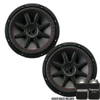 KICKER CVR12 CompVR 12-Inch (300mm) Subwoofer, 2-Ohm DVC Bundle