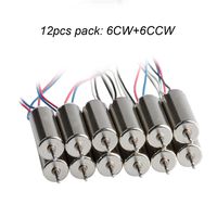 Wolfwhoop K1 12pcs 6x15mm Brushed Motor (6CW+6CCW) 17500KV Micro JST 1.25 Connector for MQX or Micro Drone