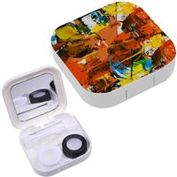Portable Contact Lens Case Box Travel Kit Mirror + Bottle + Tweezers Container Holder [ Multicolor ]