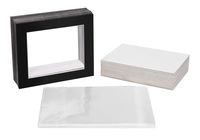 Golden State Art, Complete Pack of 25, Black Pre-Cut 11x14 Photo Mat for 8.5x11 Document with White Core Matte Set. Includes 25 Acid Free Bevel Cut Mattes & 25 Backing Backers Board & 25 Clear Bags